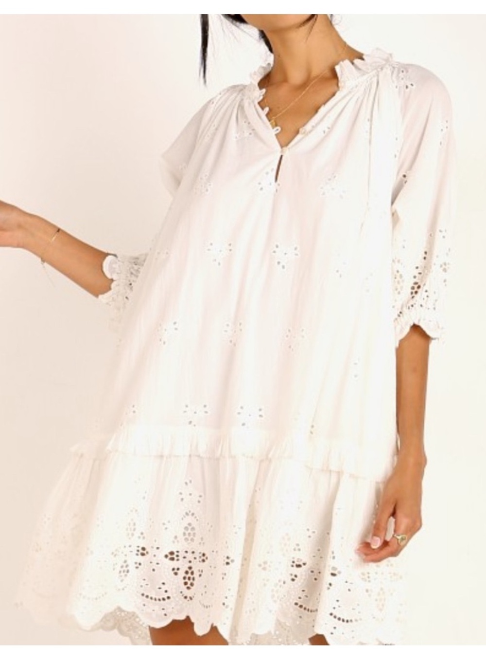 Cleobella nevah white eyelet  babydoll romantic dress
